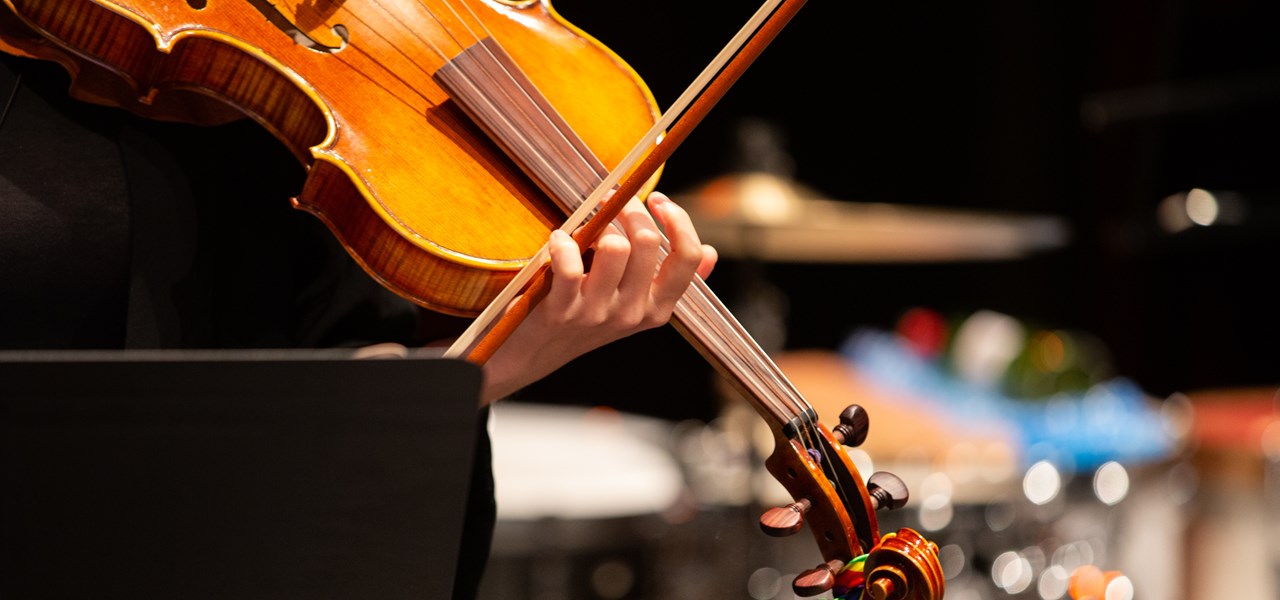 Photo of a violin being played