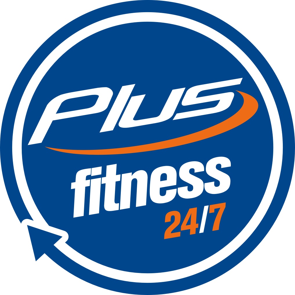 Plus Fitness logo plus text "24/7"