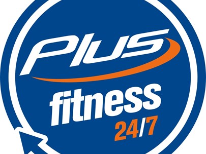 Plus Fitness logo plus text "24/7"