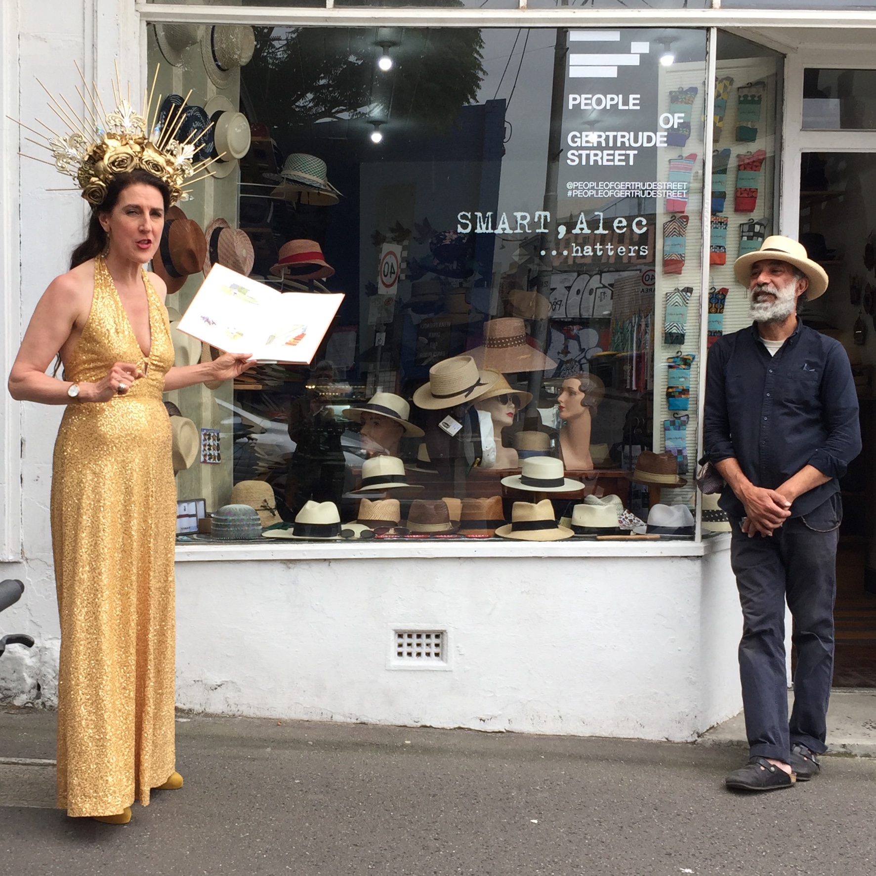 Moira Finucane standing in front of the Smart,Alec shop