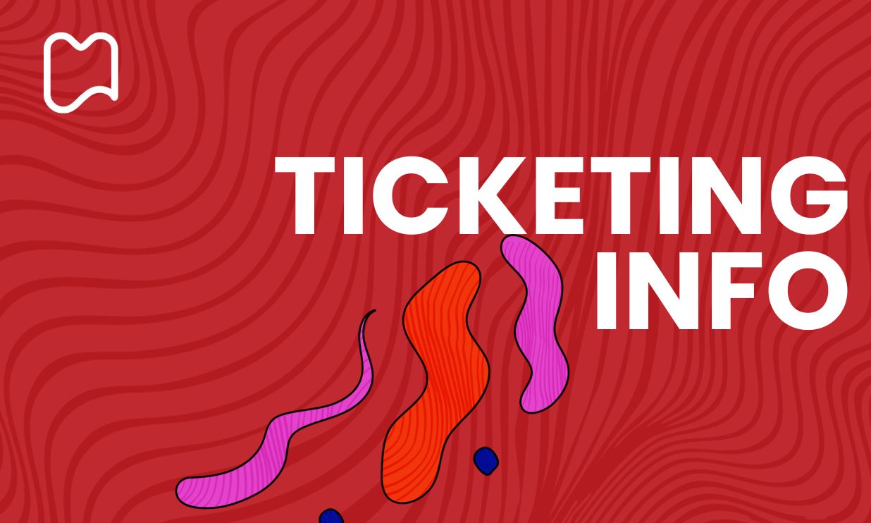 TICKETING INFO text in front of part of the theme image of the 2026 festival