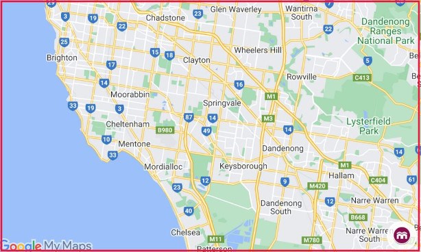 Map of the South East of Melbourne CBD with Midsumma venues marked on it
