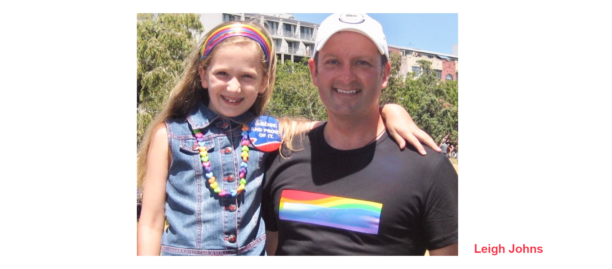 Leigh Johns with his daughter