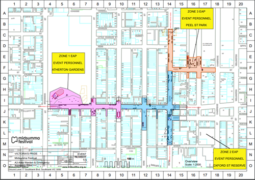 Street Map of the region around the Victoria's Pride Street Party event