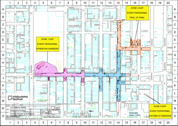 Street Map of the region around the Victoria's Pride Street Party event