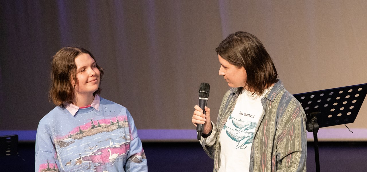 Anna Lindstedt & Sally Davies at the 2024 Queer Playwriting Award Showcase