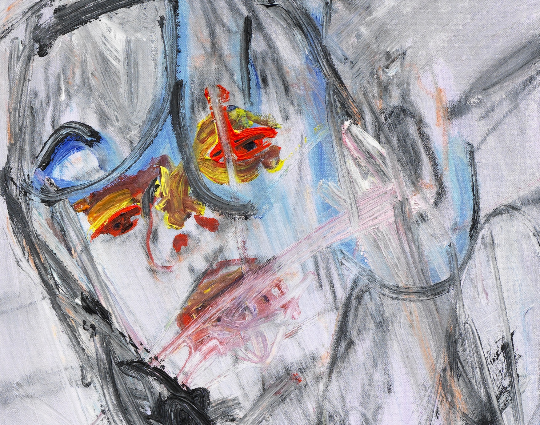An abstract painting of a human head