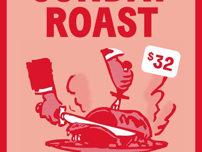 Sunday Roast poster advertising 