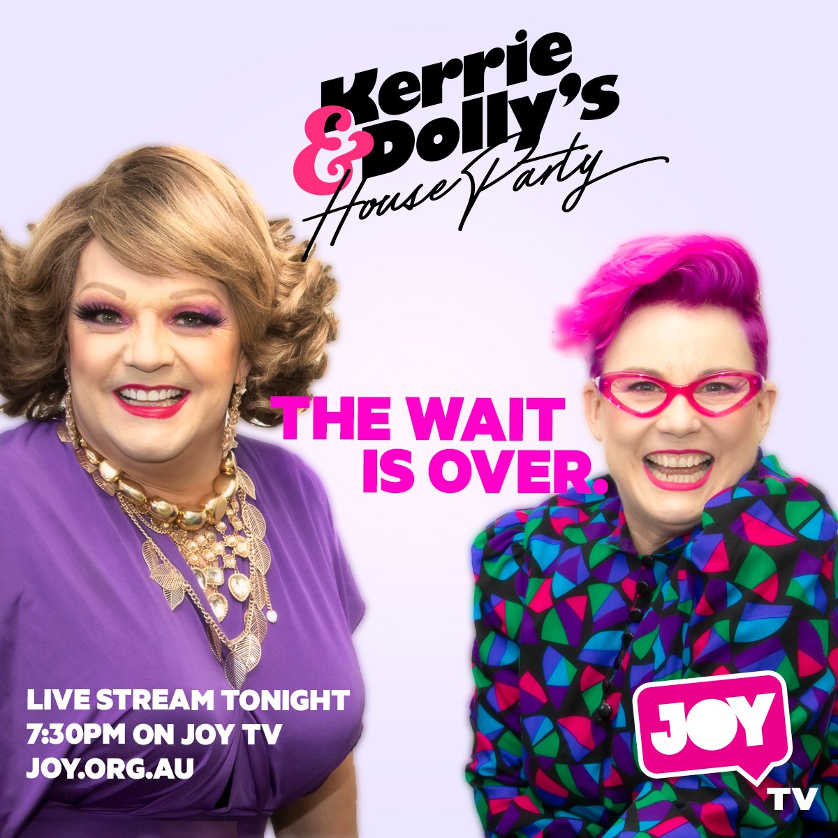 Poster for Kerrie and Dolly's House Party, showing Dolly and Kerrie