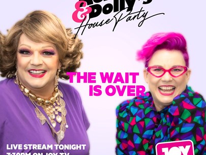 Poster for Kerrie and Dolly's House Party, showing Dolly and Kerrie