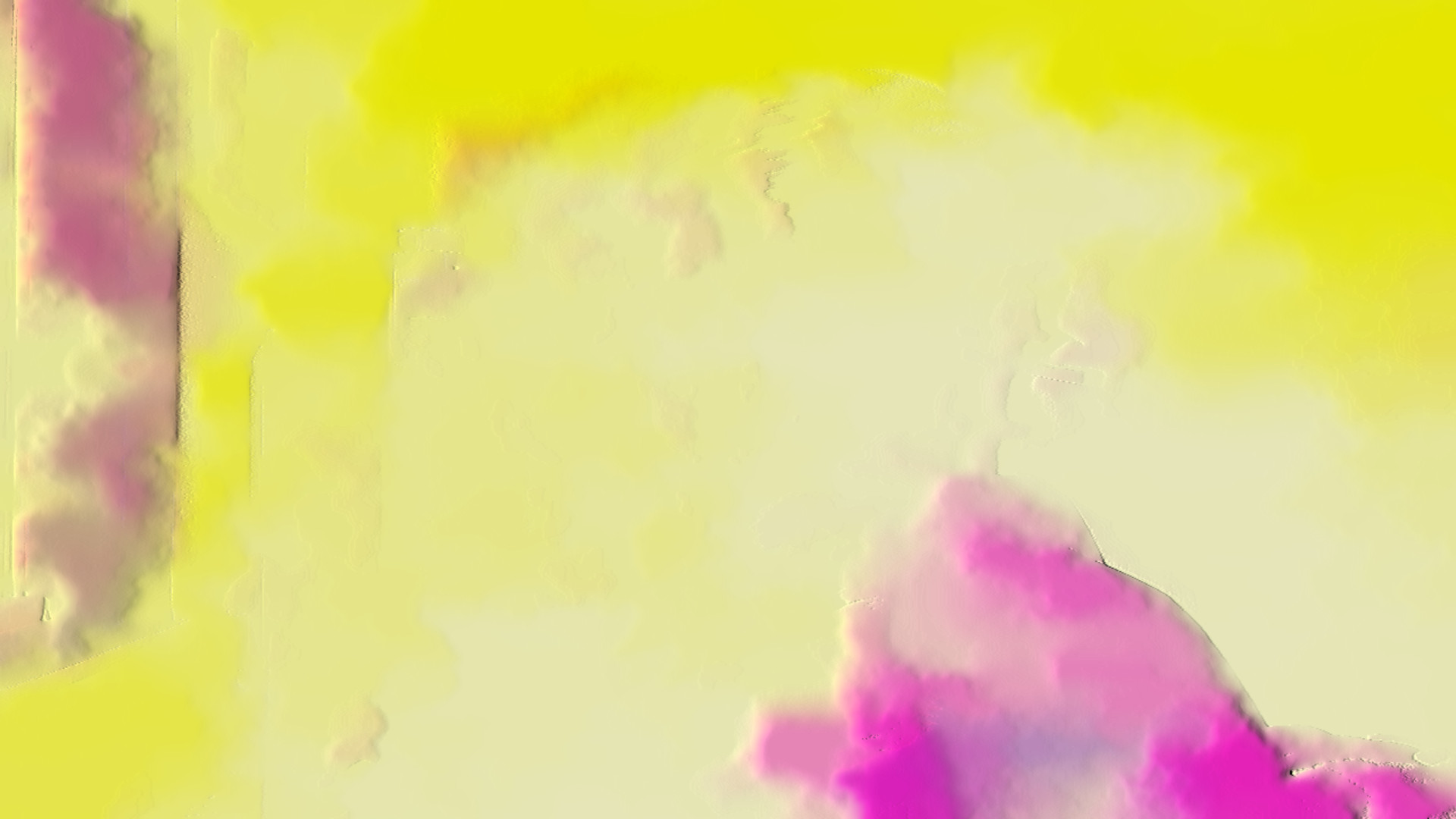 A background of pastel yellow with swirls of pink in a couple of places