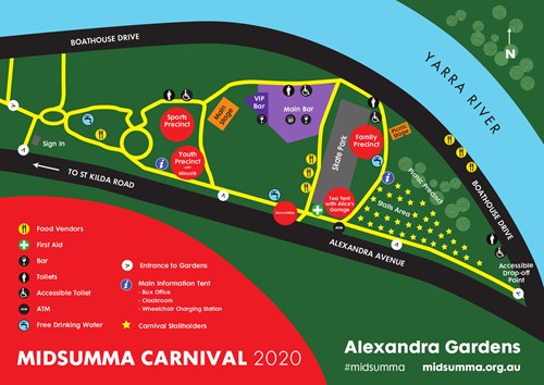 Map of Midsumma Carnival precinct