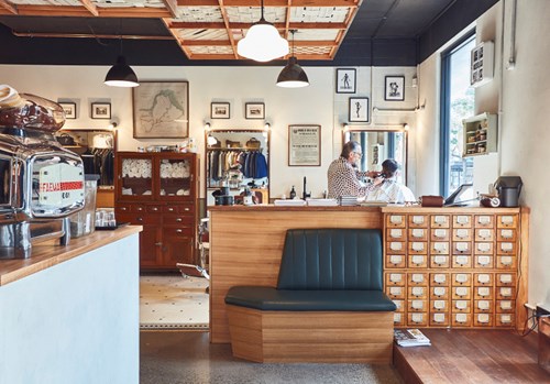 Interior of a barber shop