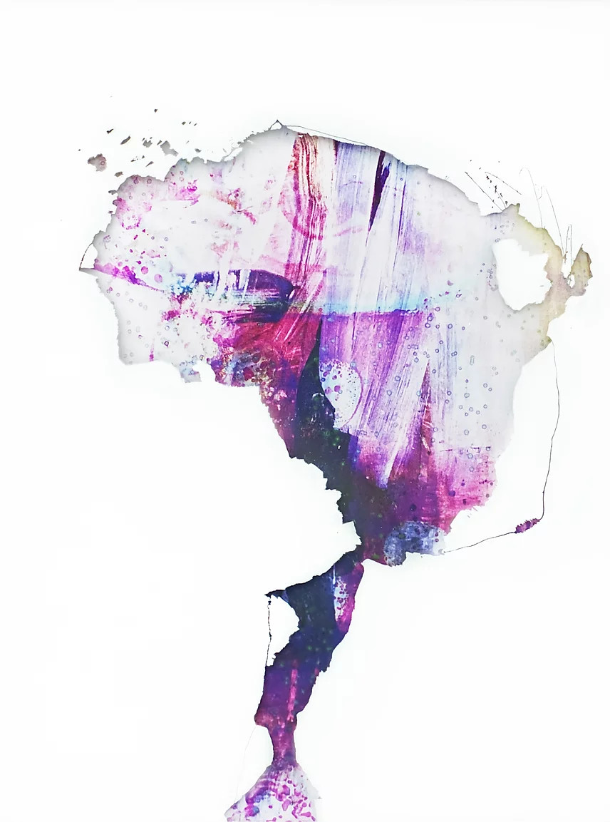 Abstract art work in lilac shadings