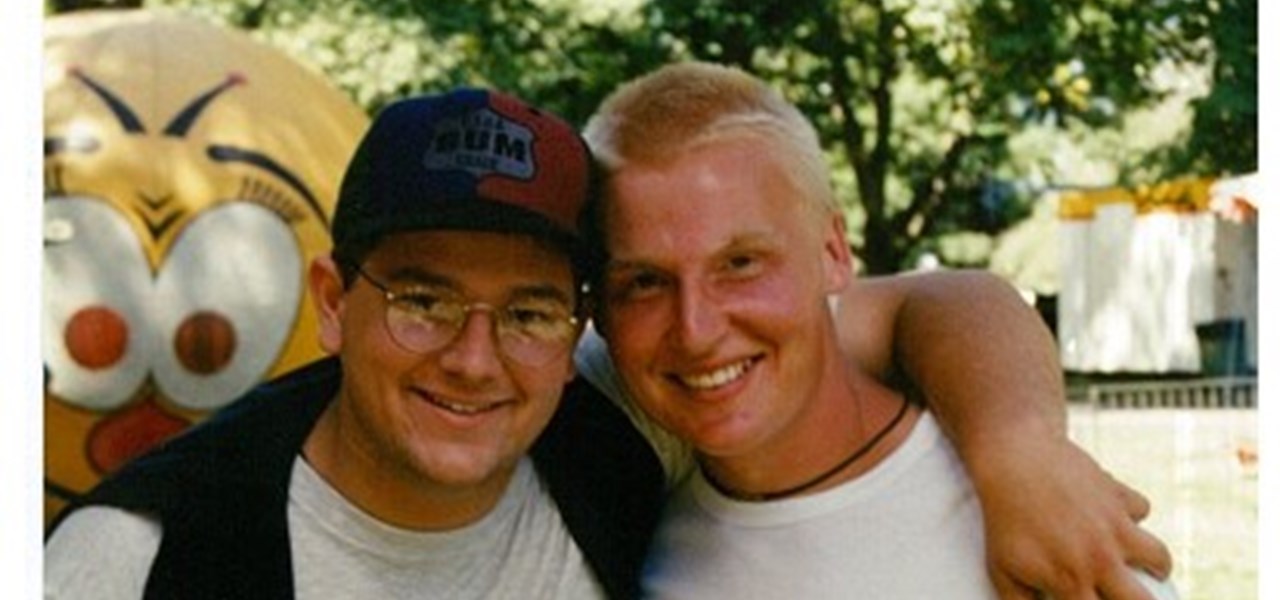 Midsumma Carnival 1996 by Richard Israel and 1997 by Virginia Selleck: a couple posing with arms around each other