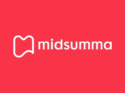 Midsumma logo - white on a red background