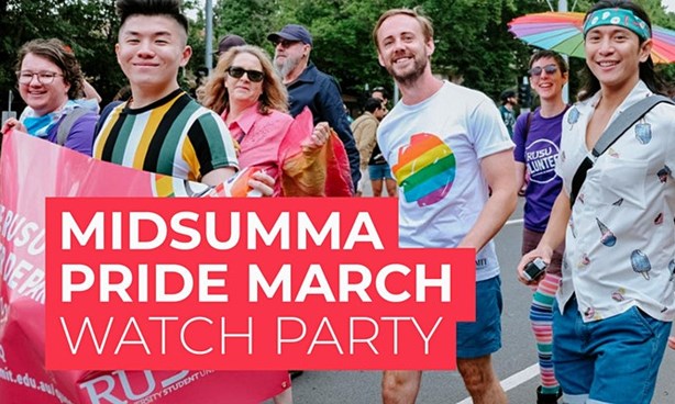 RUSU group marching at Midsumma Pride March 2020