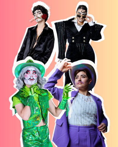 Collage of 4 members of the Drag King Collective