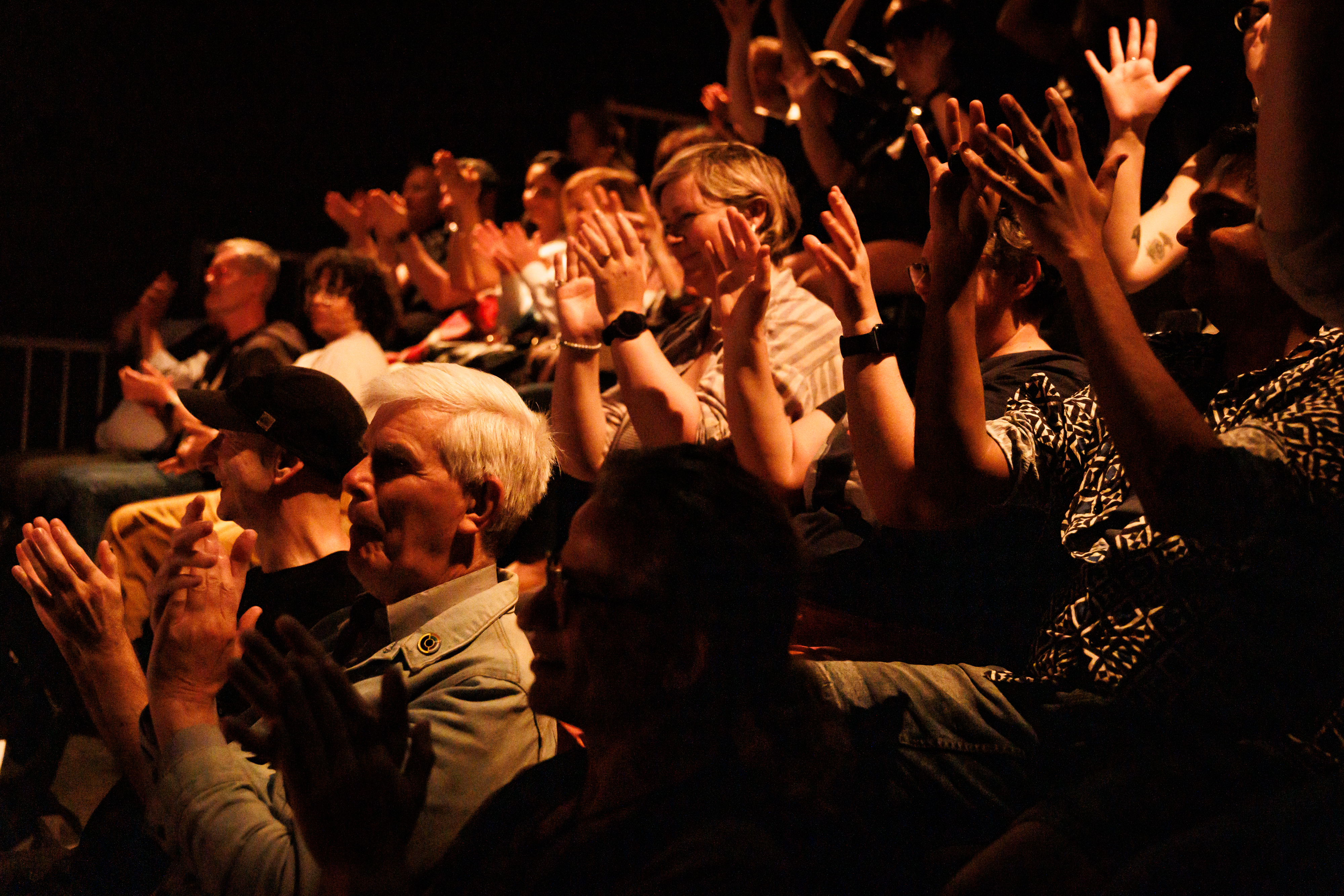 Audience at Midsummica event on 5 Feb 2024 applauding rapturously
