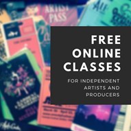 Poster stating: 'free online classes'