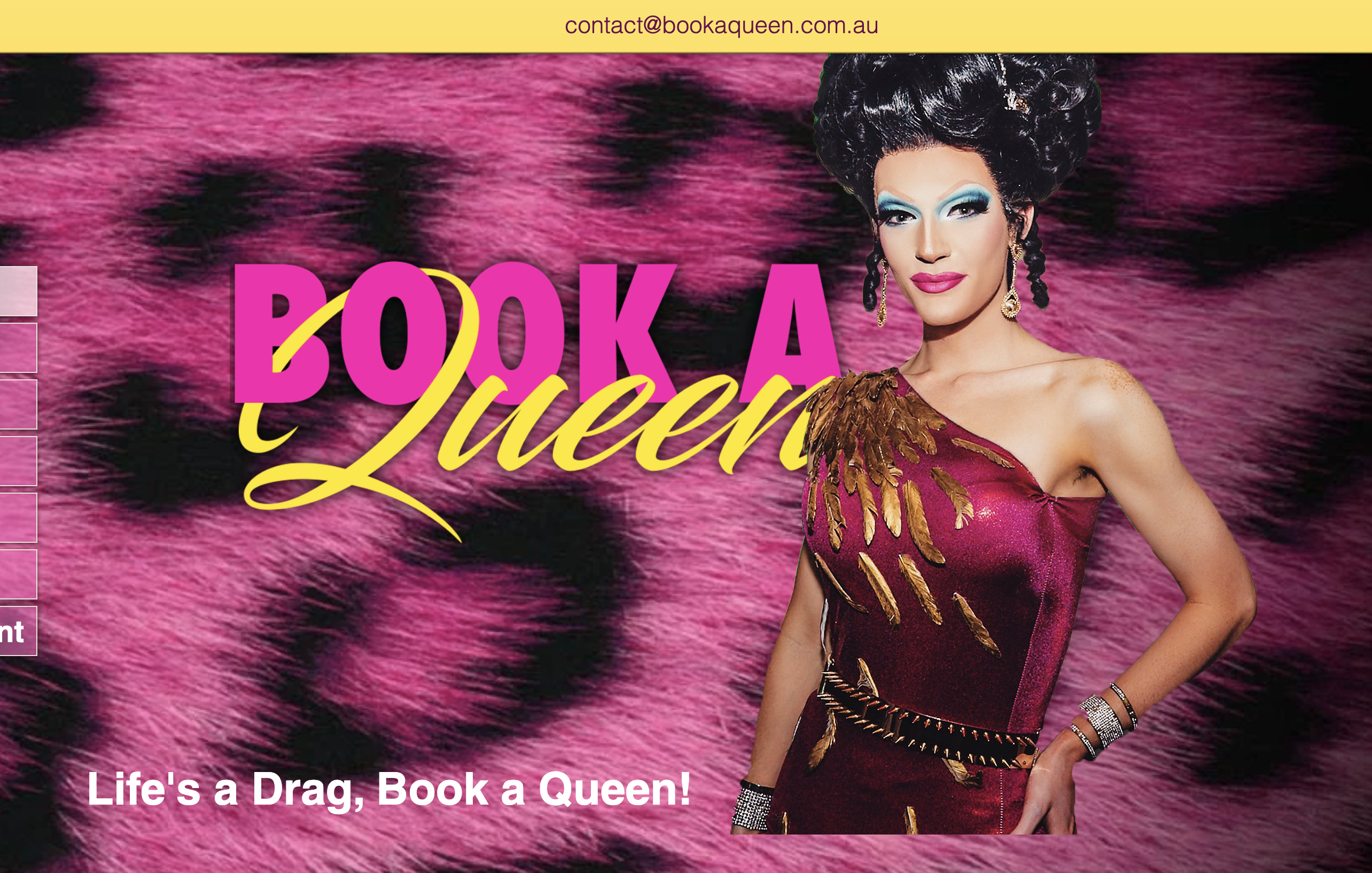 Poster showing drag queen and text: 