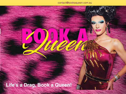 Poster showing drag queen and text: 