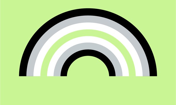 Agender Pride Flag against a lime-green background