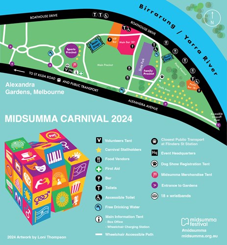 Map of the Midsumma Carnival precinct