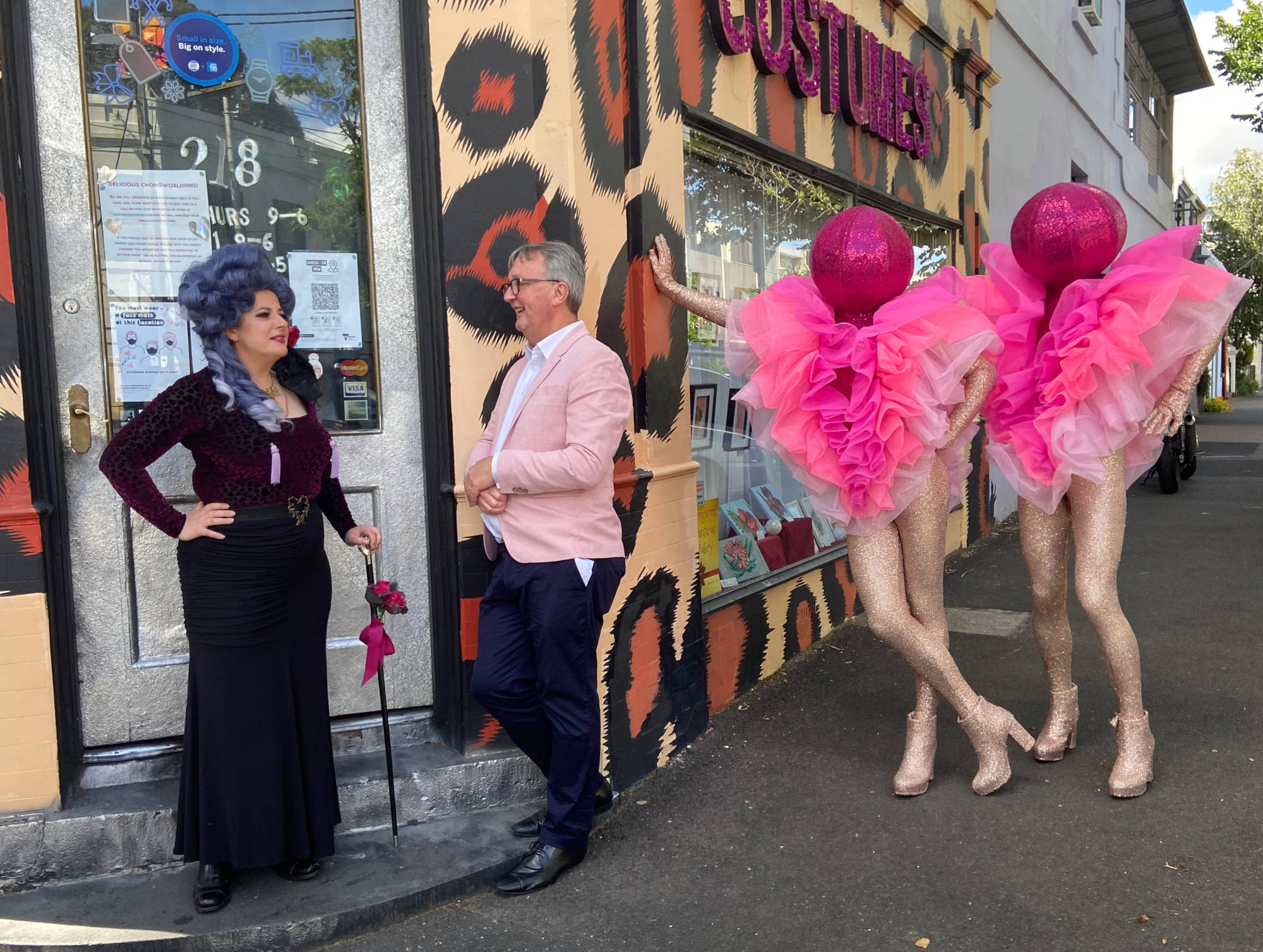 Hannah Cuthbertson with Minister Martin Foley and The Huxleys at Rose Chongs Costumes