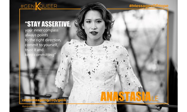 Photo of Anastasia with their message - Stay assertive...