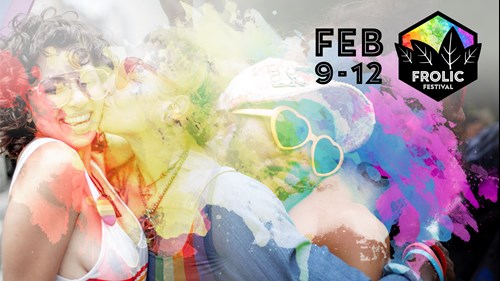 Ballarat Frolic Festival poster  with text FEB 9-12