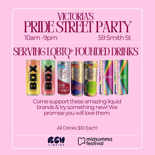Pink poster with drink specials