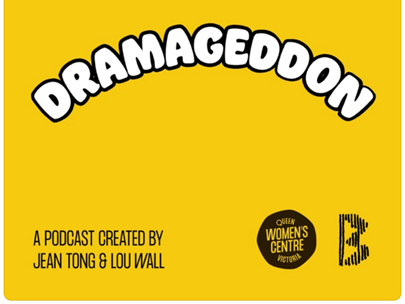 Tile with a bright yellow background and the text: 'DRAMAGEDDON'