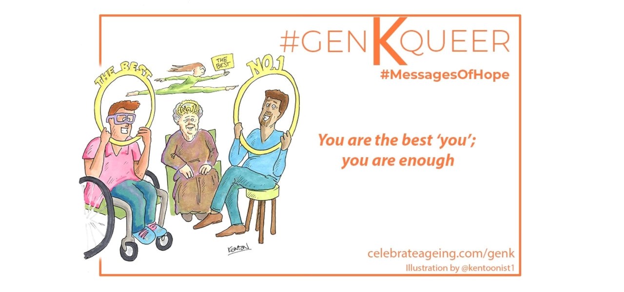 Gen K graphic with text - You are the best 'you'; you are enough