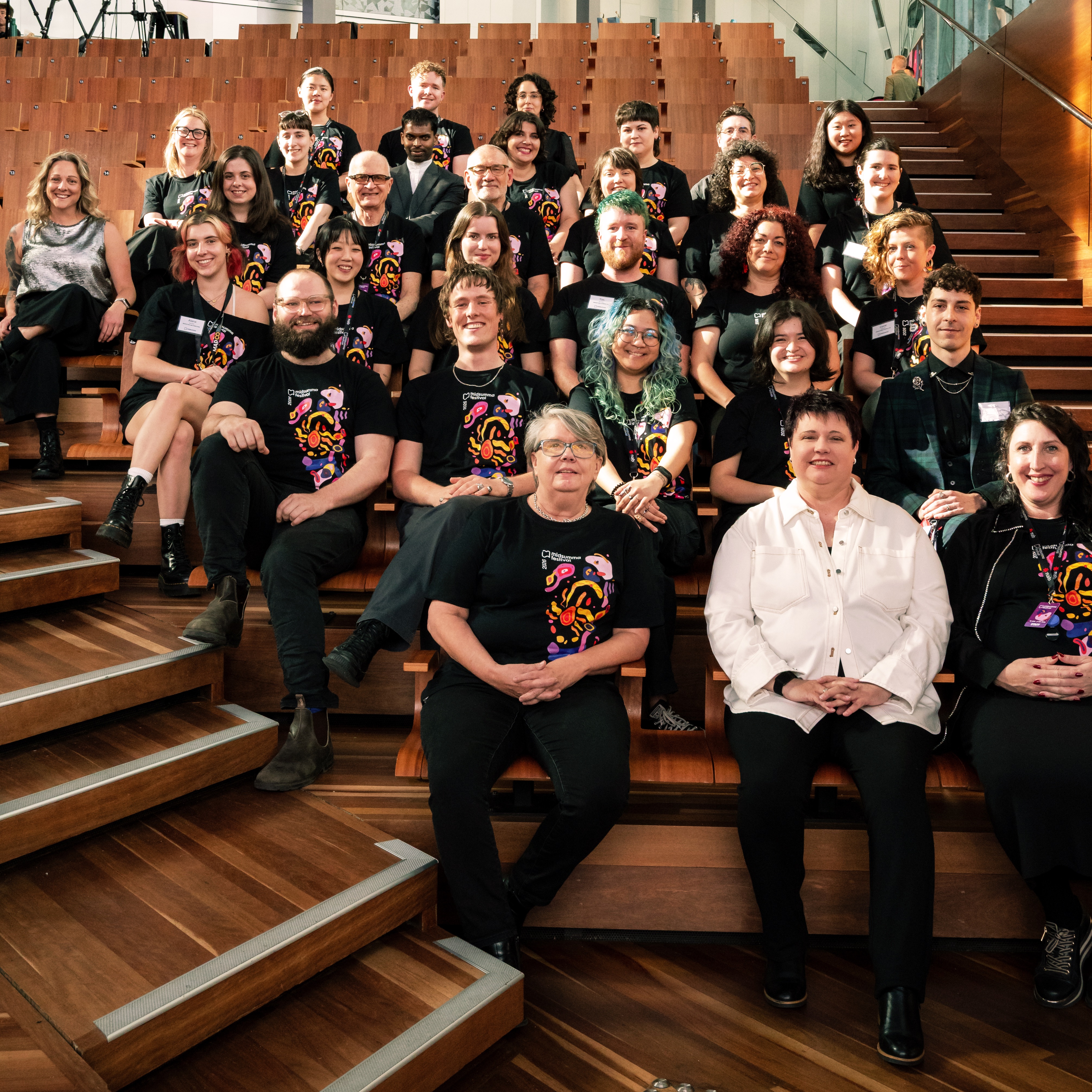 Midsumma staff and volunteers at the 2026 Midsumma Festival Program Launch at The Edge (Fed Square)
