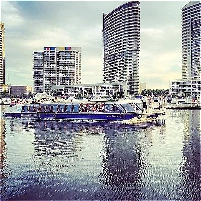 View of the Yarra Countess cruising on the Yarra River