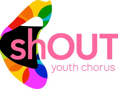 shOUT youth chorus rainbow-coloured logo