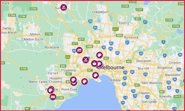 Map showing Western Suburbs venues