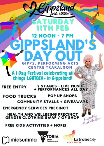 Gippsland's Day Out poster with LOTS of text describing the event