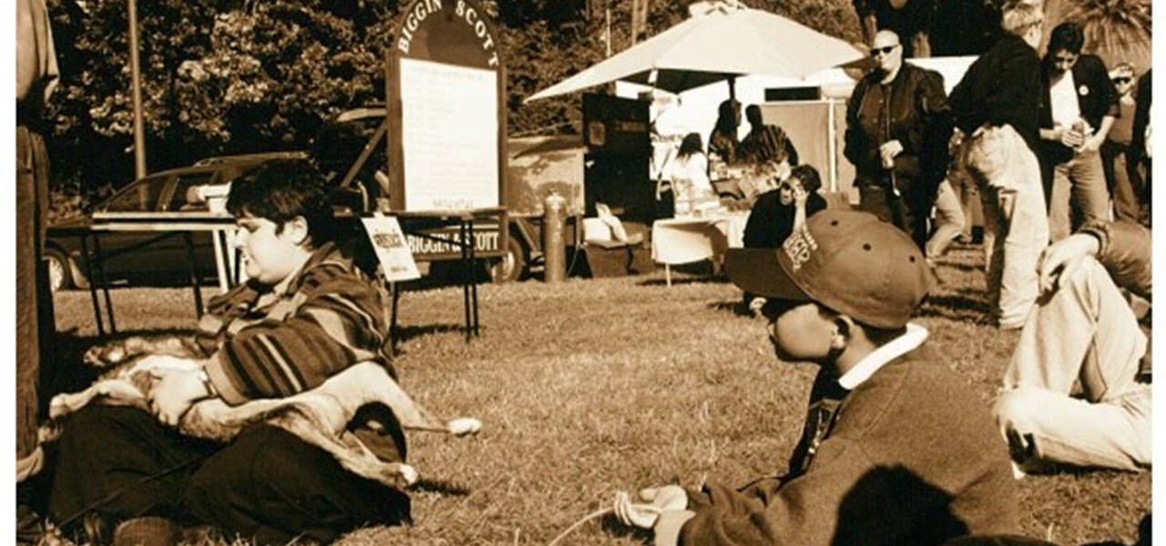 Midsumma Carnival 1996 by Richard Israel and 1997 by Virginia Selleck: attendees sitting on lawn