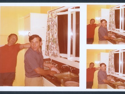 Album 70s - 56. Two men at the sink washing dishes, c.1970s