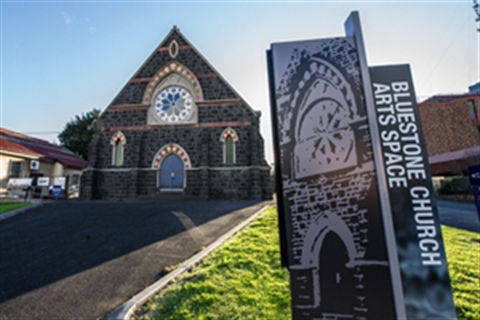 Exterior of the Bluestone Church Arts Space