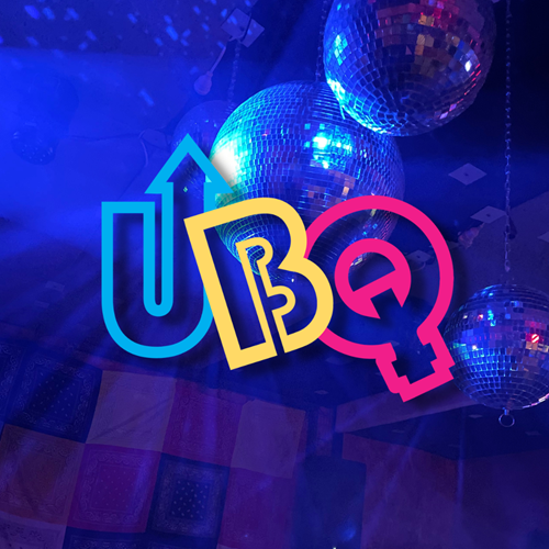 Disco balls with UBQ text
