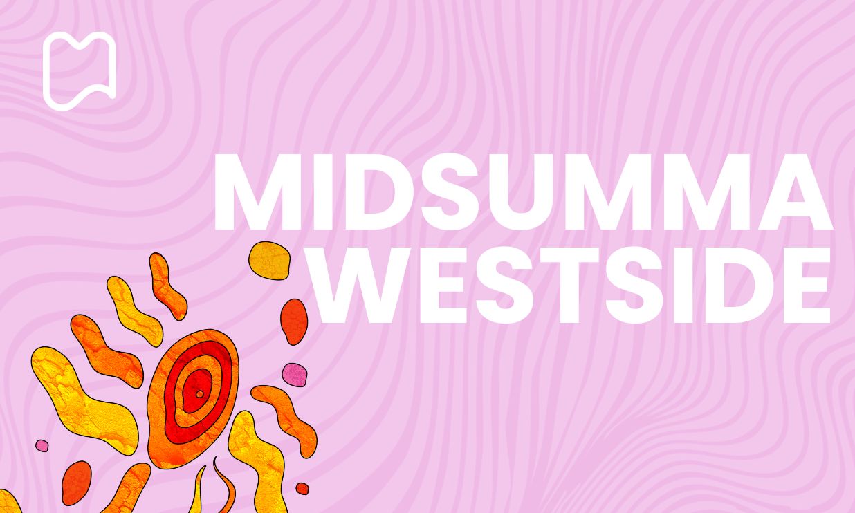 MIDSUMMA WESTSIDE text in front of part of the theme image of the 2026 festival