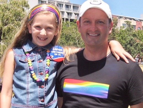 Leigh Johns with his daughter