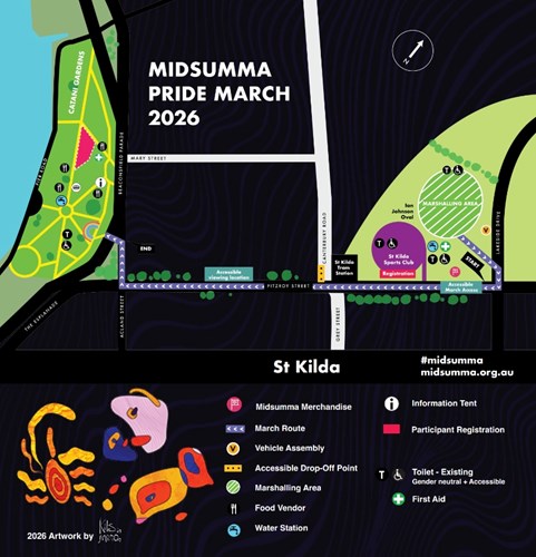 Pride March Site map