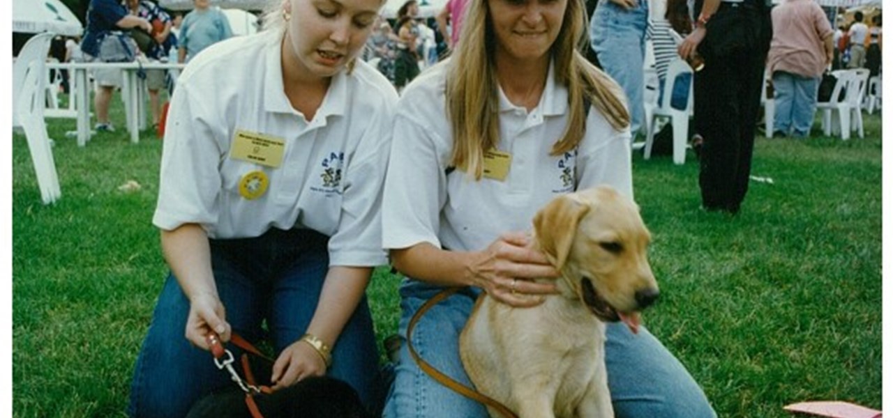 Midsumma Carnival 1996 by Richard Israel and 1997 by Virginia Selleck: two girls with a labrador